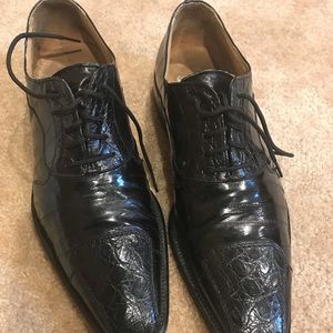 David Eden Men’s Black Crocodile Shoes